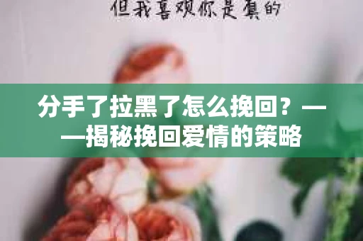 分手了拉黑了怎么挽回？——揭秘挽回爱情的策略