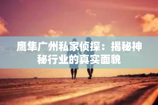 鹰隼广州私家侦探：揭秘神秘行业的真实面貌