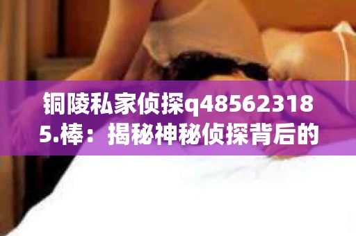 铜陵私家侦探q485623185.棒：揭秘神秘侦探背后的故事