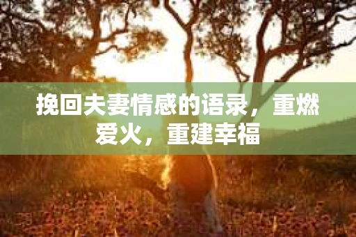 挽回夫妻情感的语录，重燃爱火，重建幸福