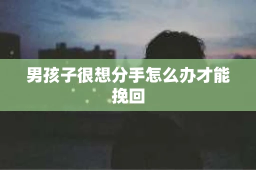 男孩子很想分手怎么办才能挽回