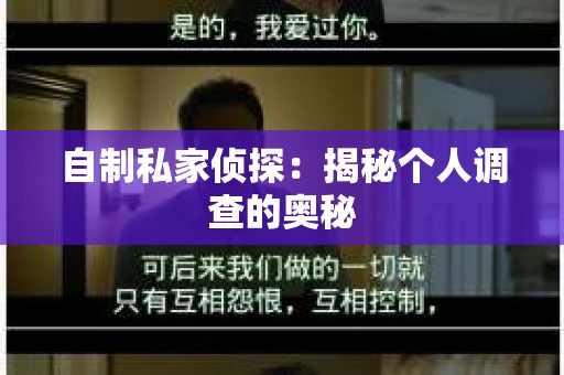 自制私家侦探：揭秘个人调查的奥秘
